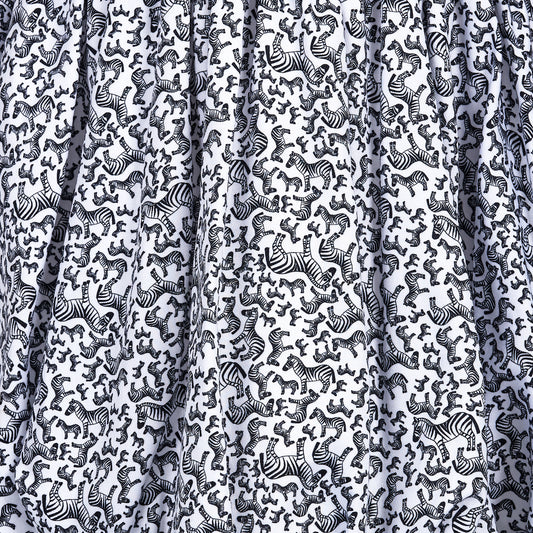 Balloon-Kleid aus Baumwolle mit Zebra-Rock