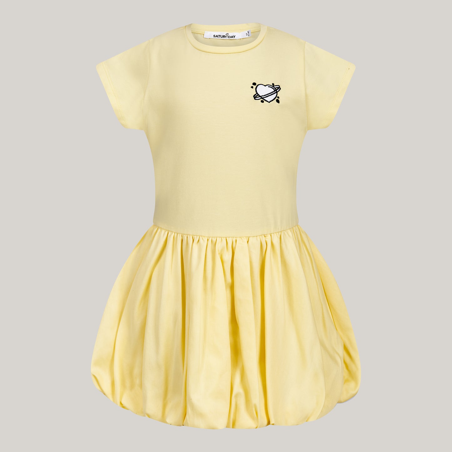 Balloon-Kleid mit Herz Stickerei