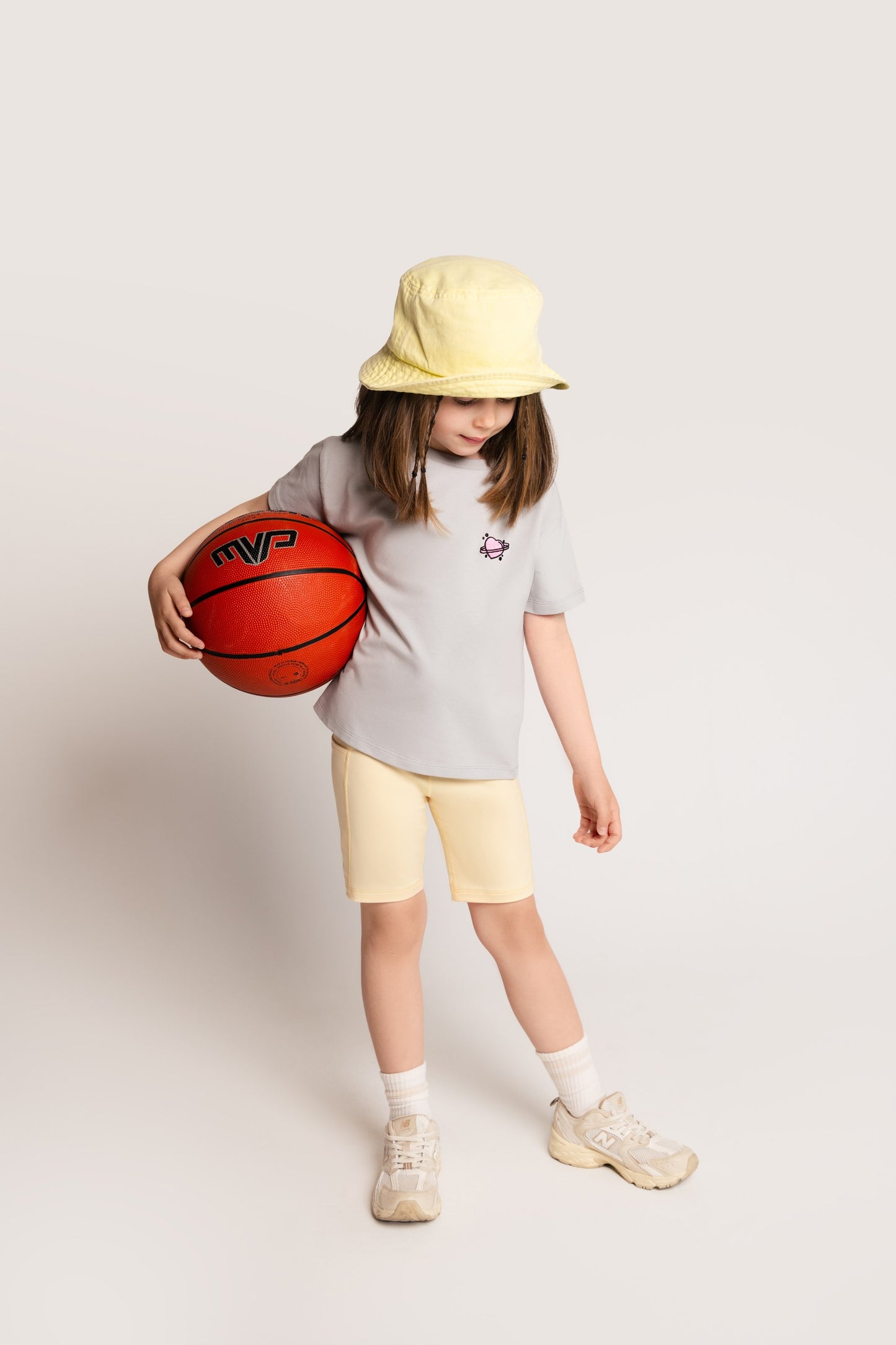 Cotton T-shirt with heart embroidery