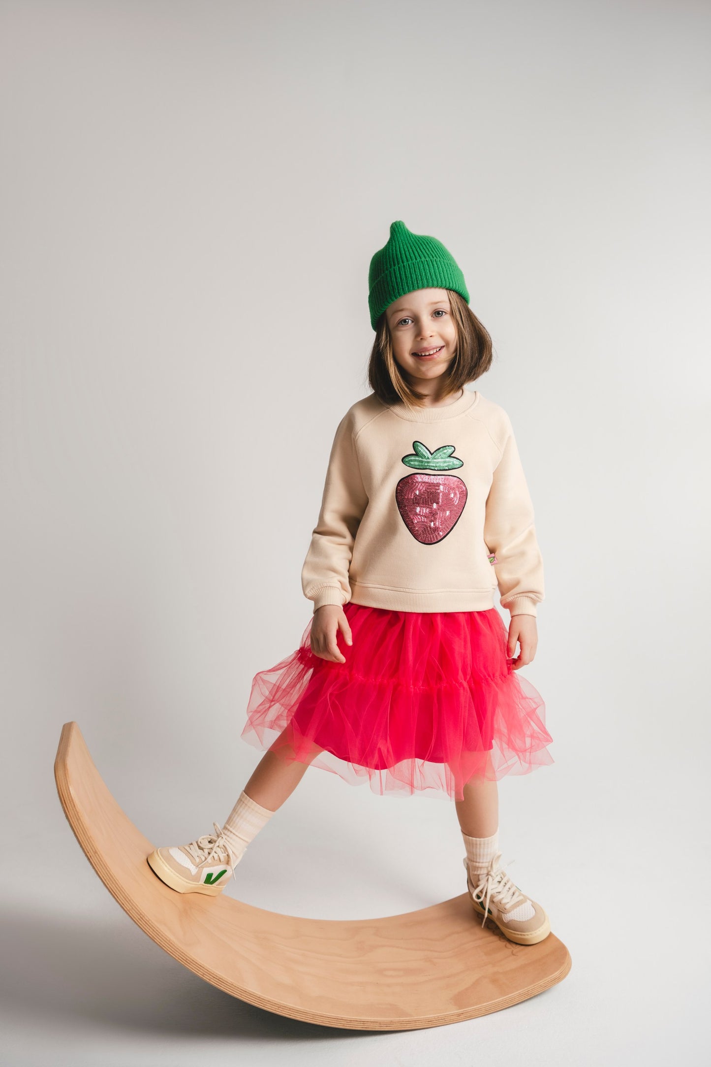 Baumwoll/Tüll Kleid Erdbeere