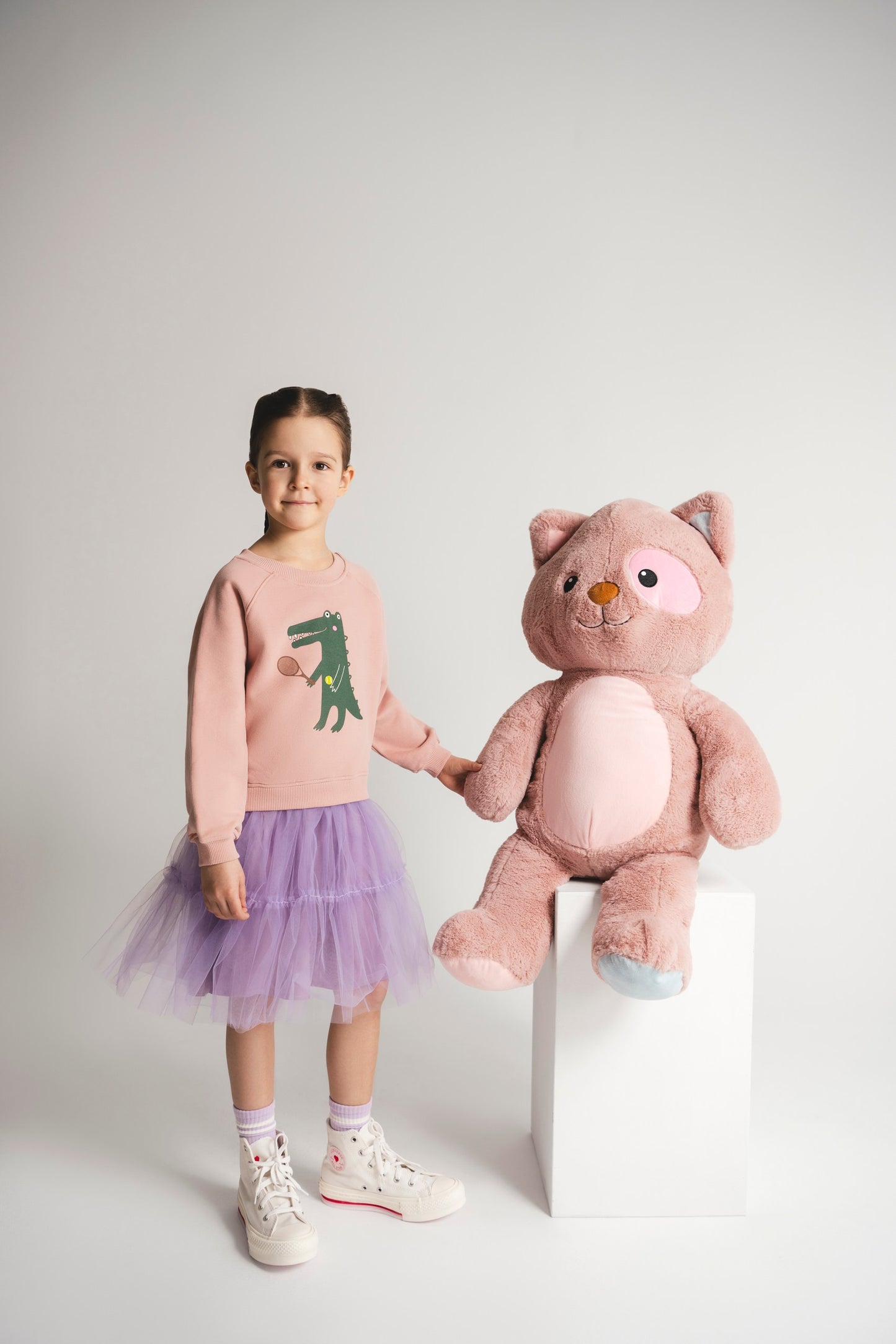 Cotton/Tulle dress Crocodile in purple