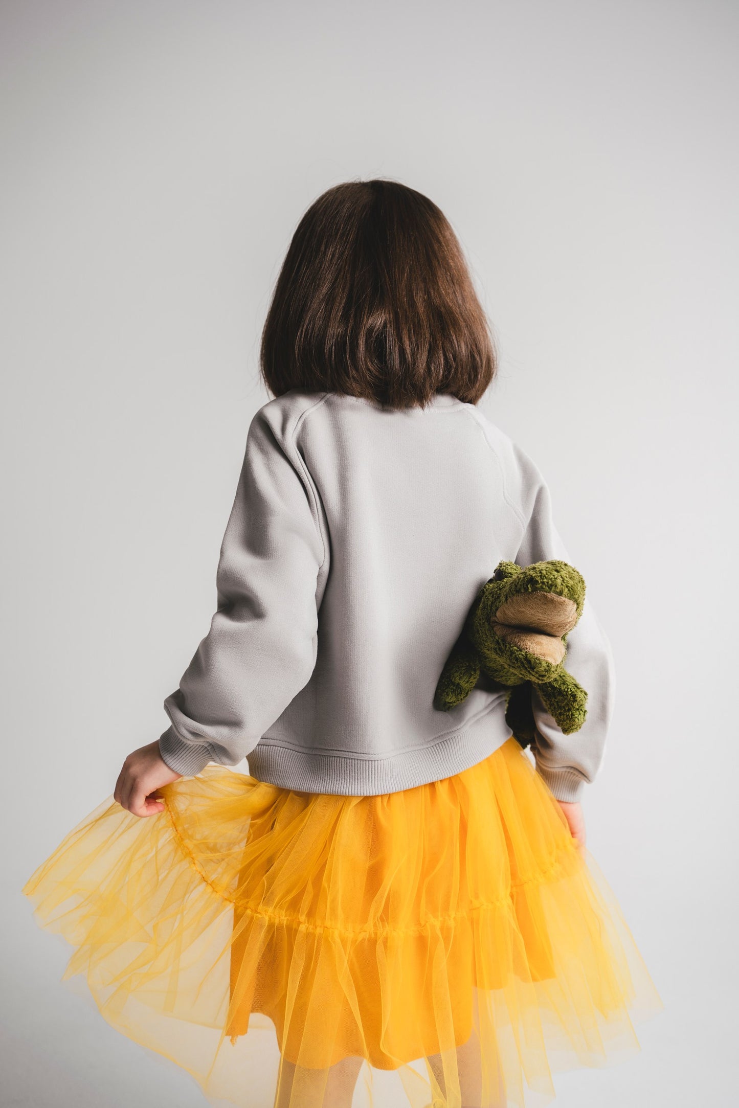 Cotton/Tulle dress Crocodile mustard yellow
