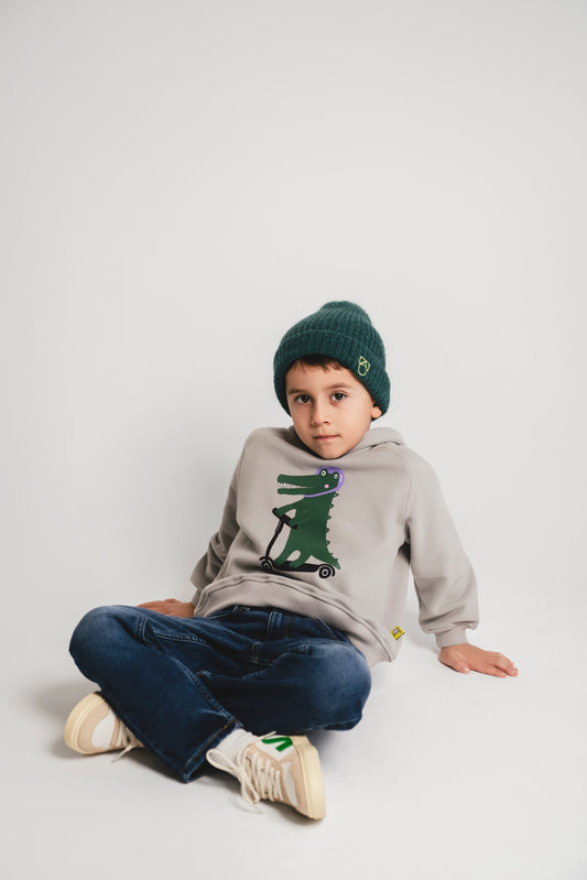 Hoodie Krokodil 100% Baumwolle soft touch