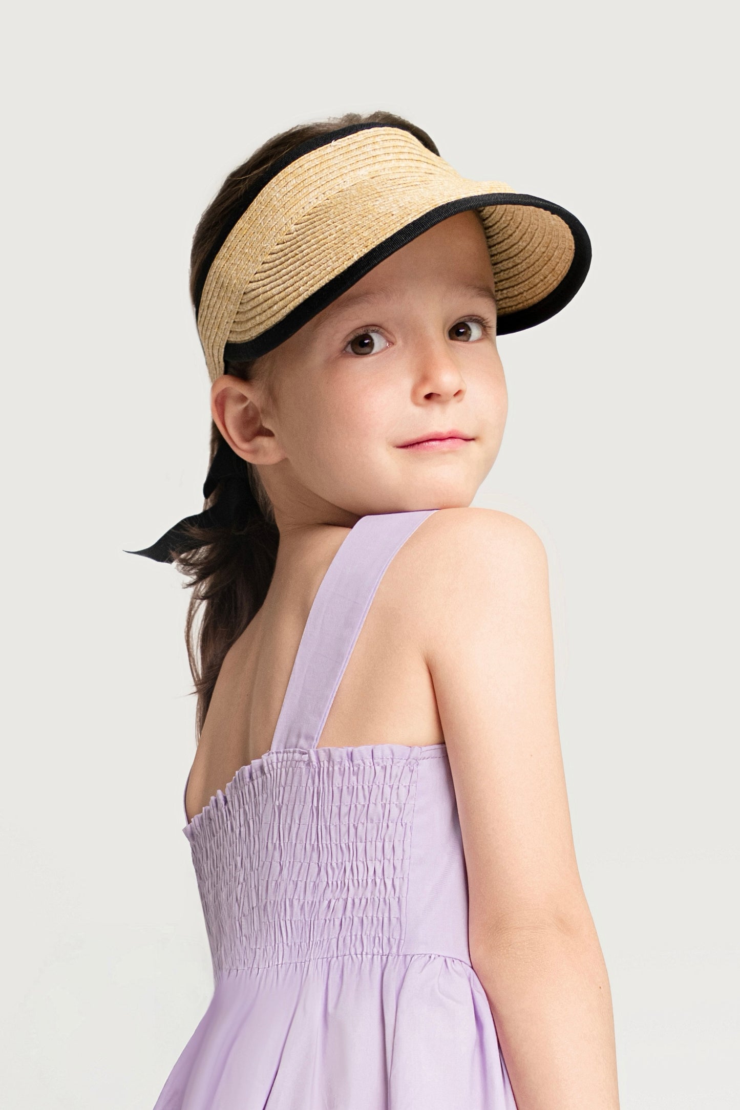 Sleeveless cotton dress in violet