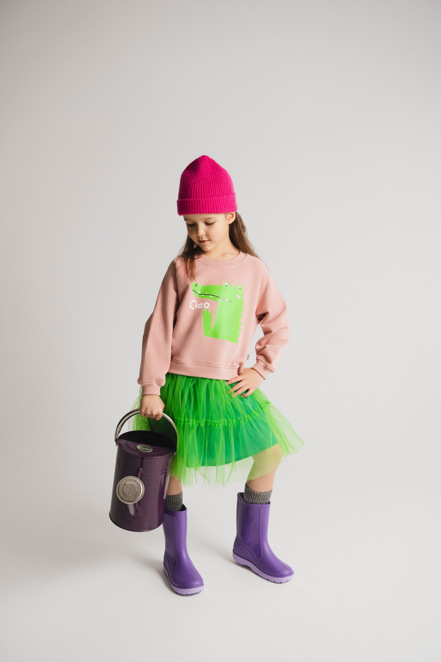 Cotton/Tulle dress Crocodile green SATURNDAY Cotton/Tulle dress Crocodile green SATURNDAY