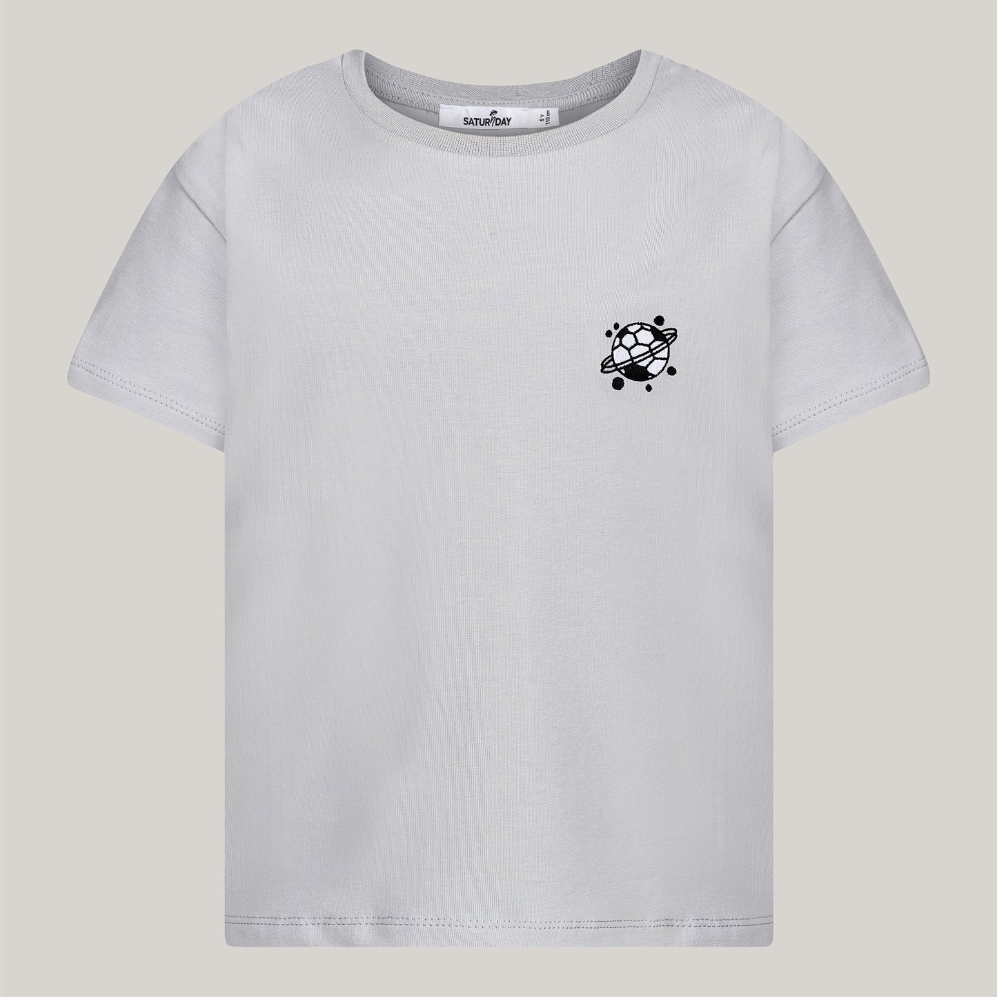 Cotton T-shirt with football embroidery