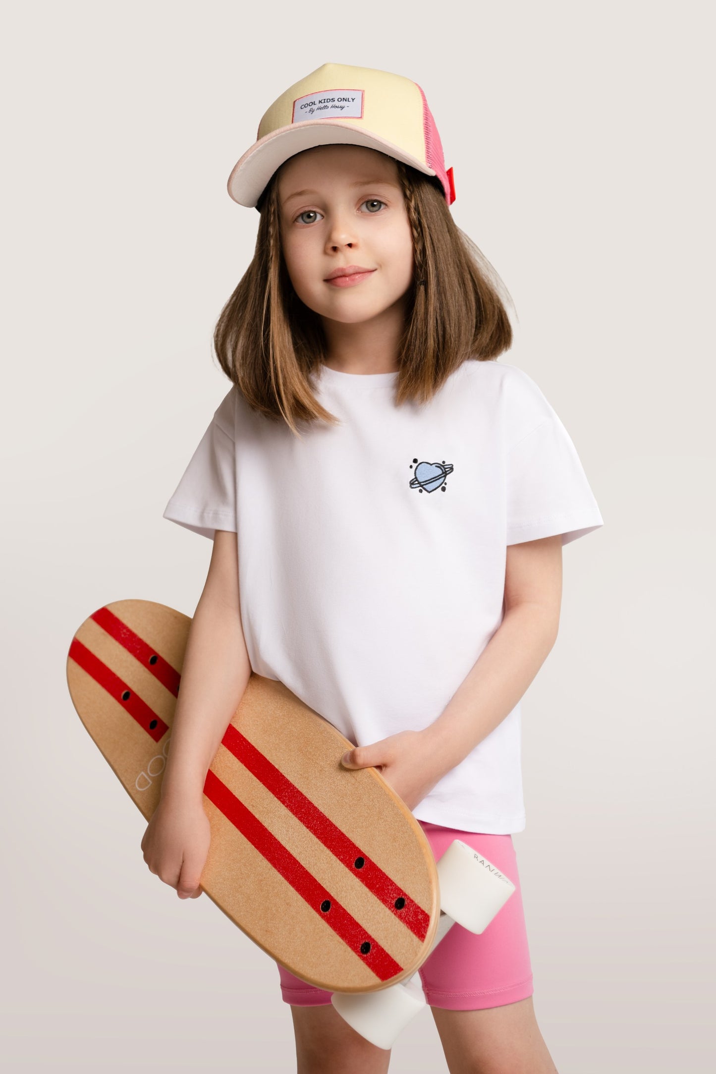 T-Shirt aus Baumwolle mit Herz-Stickerei