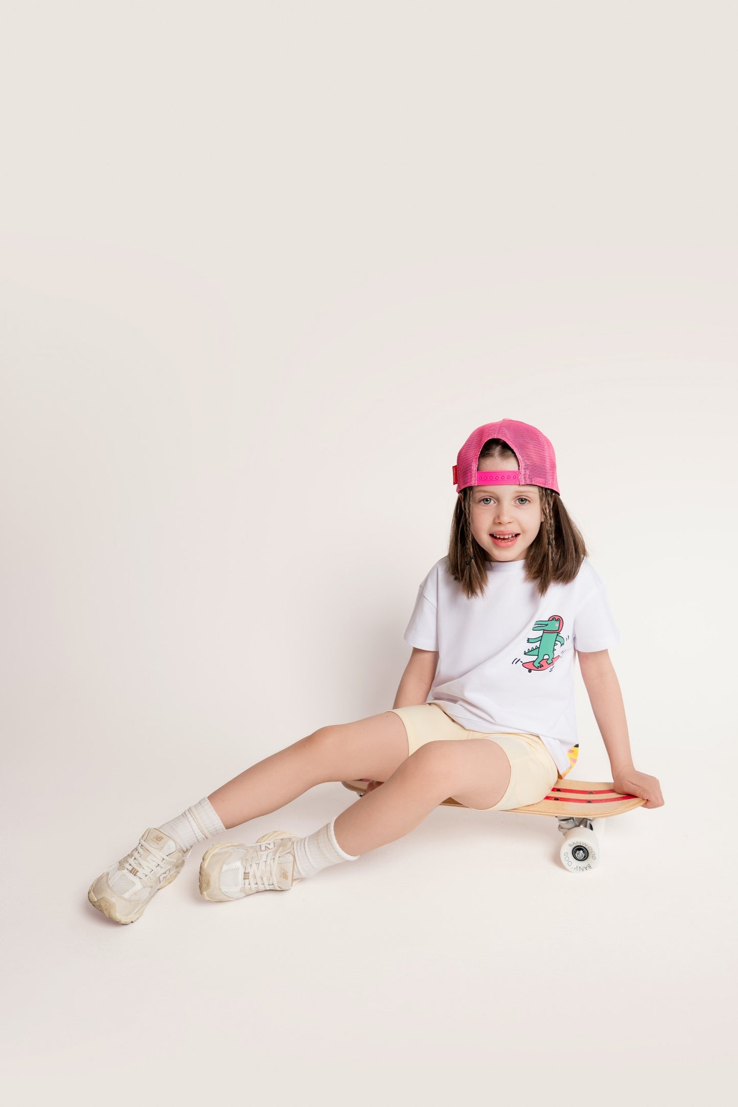Cotton T-shirt with print: crocodile on skateboard