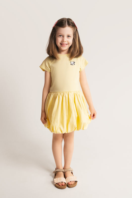 Balloon-Kleid mit Herz Stickerei
