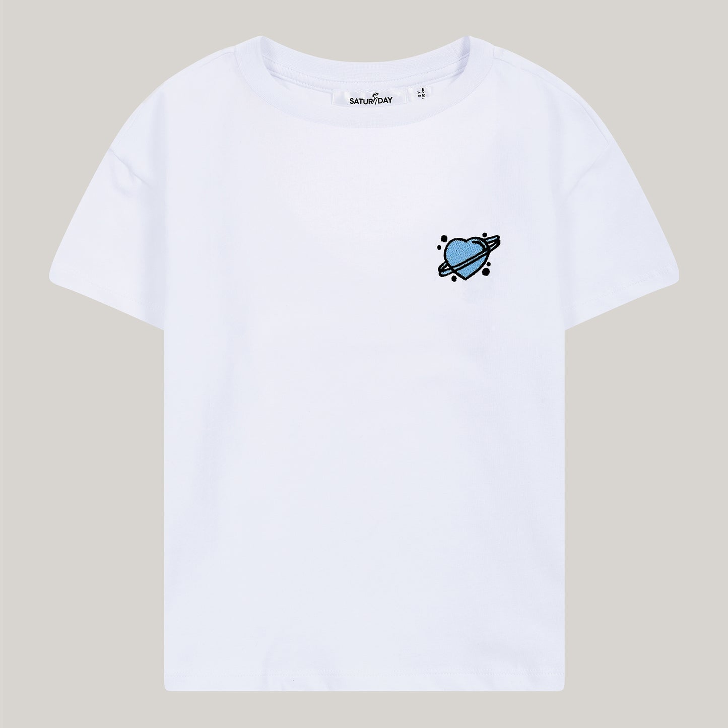 T-Shirt aus Baumwolle mit Herz-Stickerei