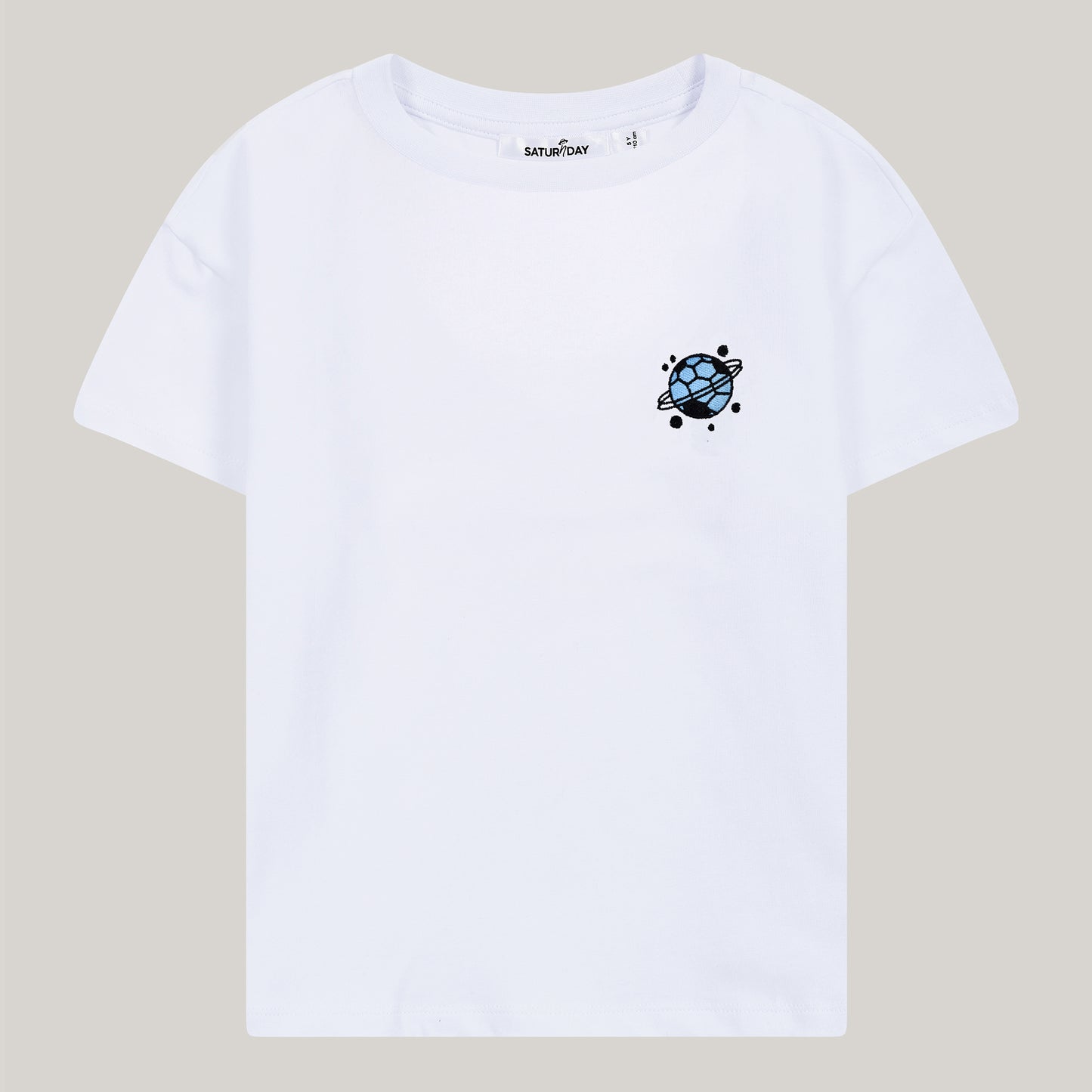 T-Shirt aus Baumwolle mit Fußball-Stickerei